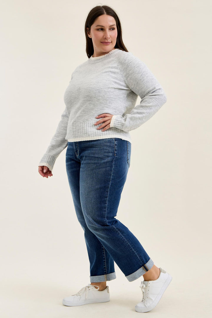 Judy Blue Mid Rise BILLIE Boyfriend DK True Indigo - Plus Sizes