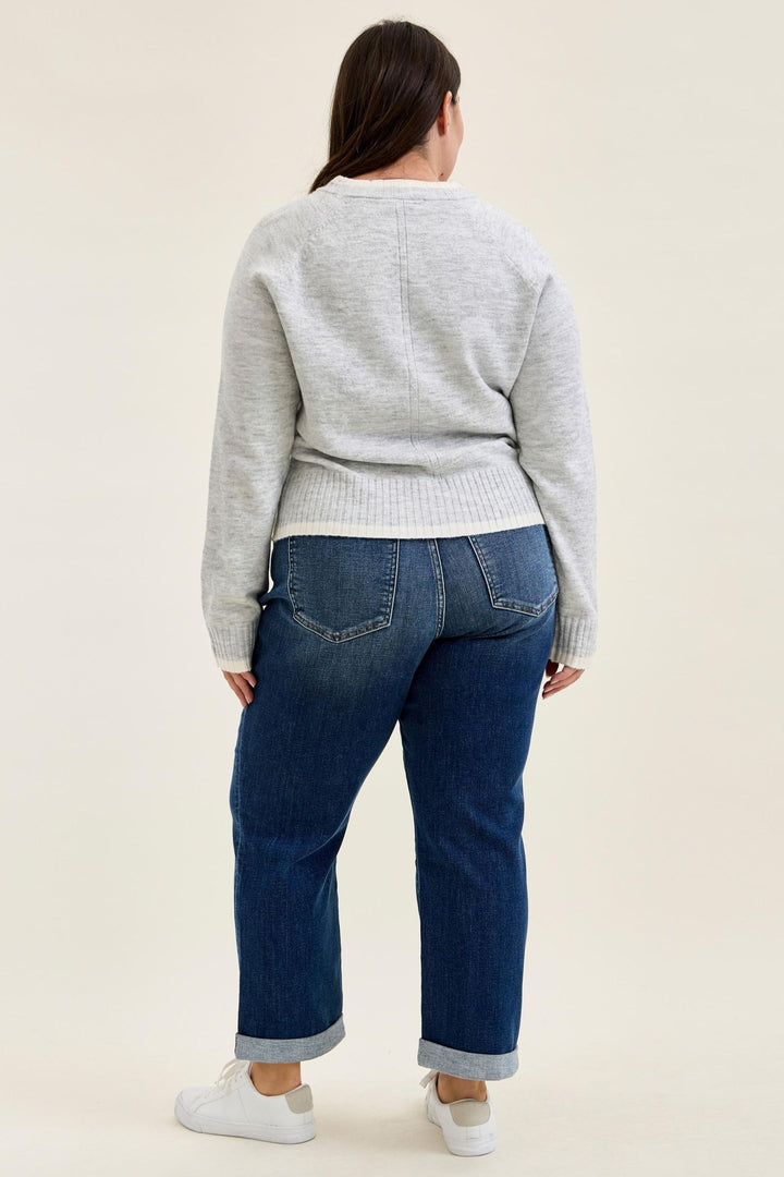 Judy Blue Mid Rise BILLIE Boyfriend DK True Indigo - Plus Sizes
