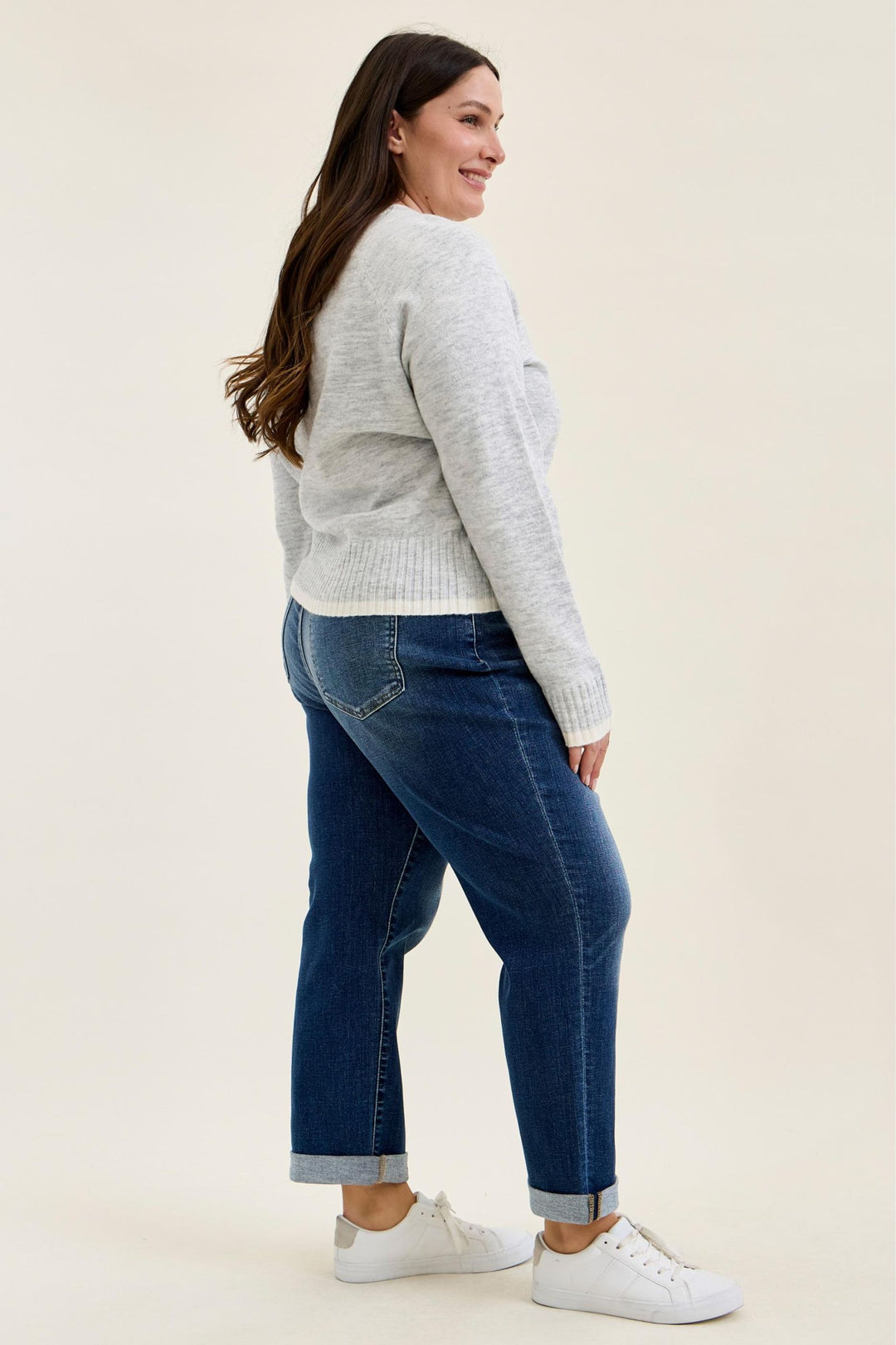Judy Blue Mid Rise BILLIE Boyfriend DK True Indigo - Plus Sizes