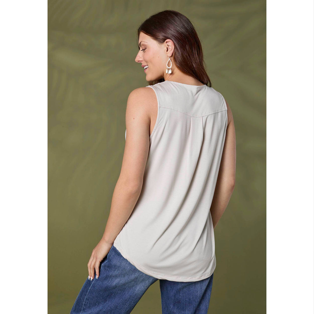 Erin Pleat Back V-Neck Tank - IN 3 COLORS!!
