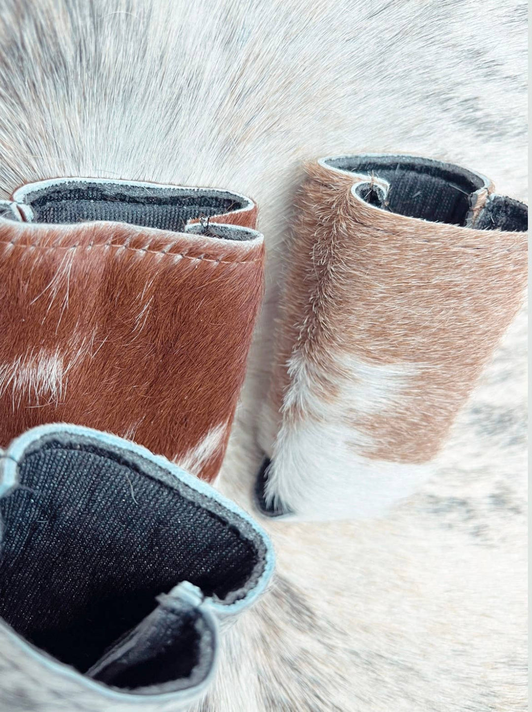 Skinny Can cowhide Koozies