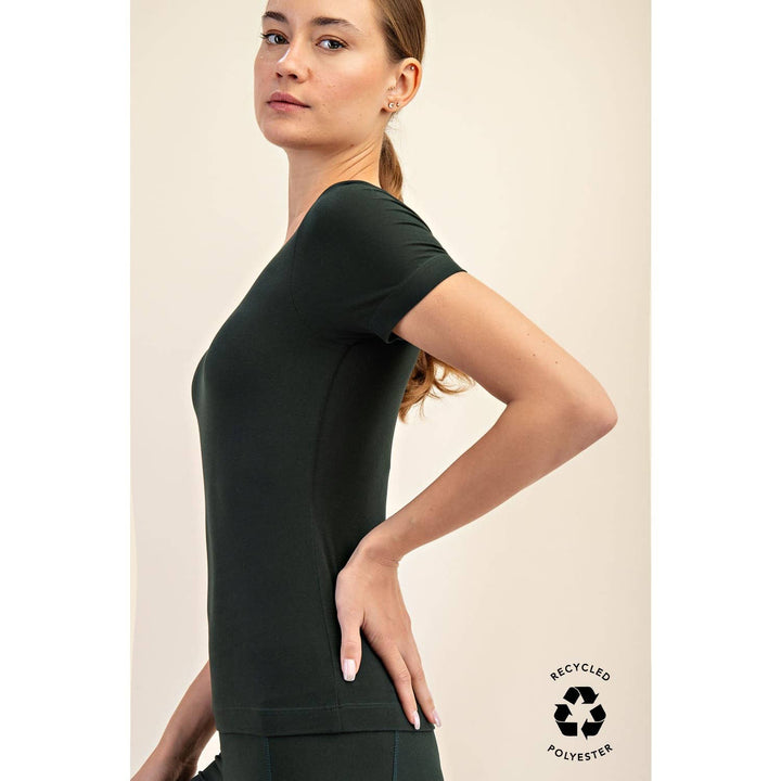 RAE MODE RECYCLED BUTTER ROUND NECK SHORT SLEEVE TOP - 2 COLORS