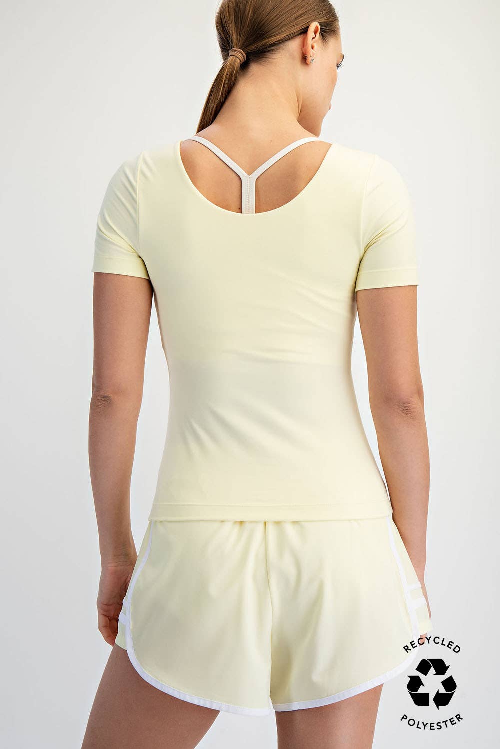 RAE MODE RECYCLED BUTTER ROUND NECK SHORT SLEEVE TOP - 2 COLORS