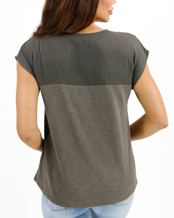 Grace and Lace Better Than Basic Tee in Olive