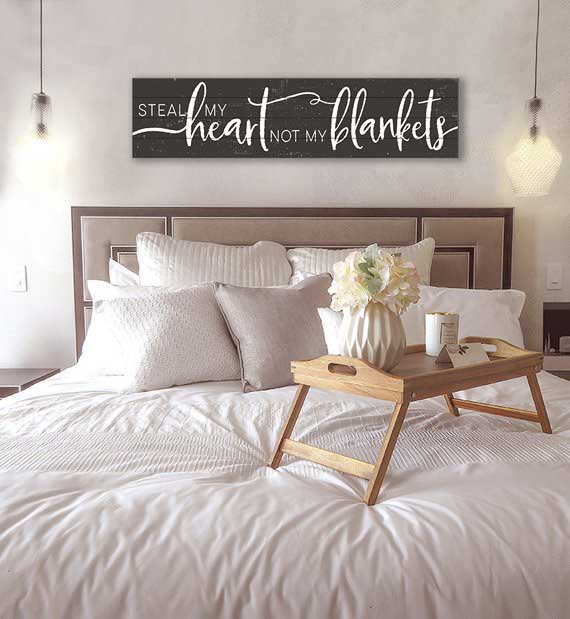 40x10 Steal My Heart Not Blankets Slatted Sign