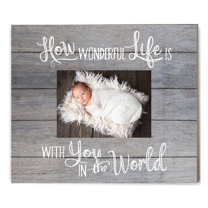 How Wonderful Life Gray Slat Picture Frame