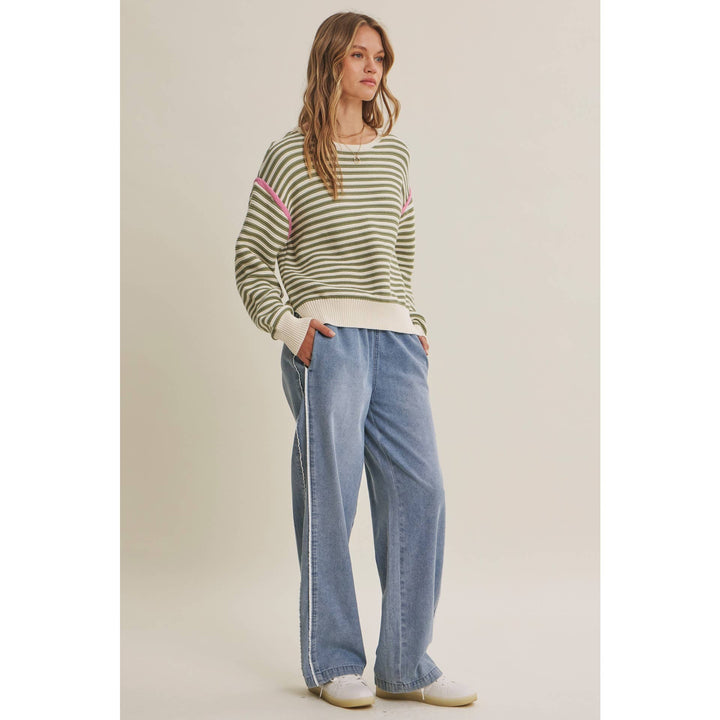 Easy Street Mineral-Wash Denim Track Pants