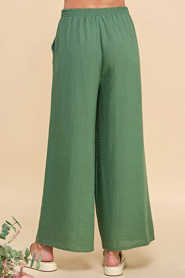 Wide Leg Dress Pant - Green