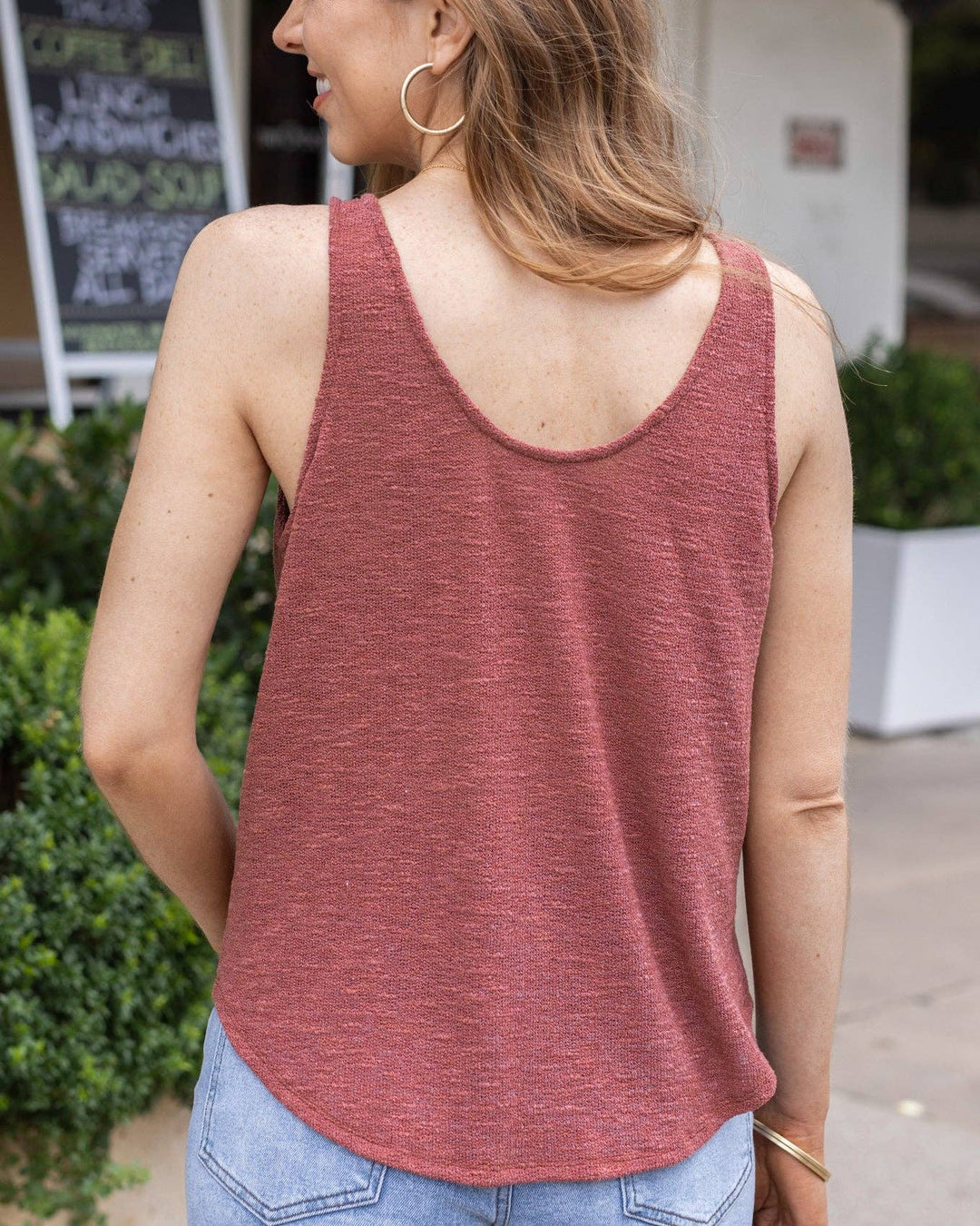 Grace and Lace Light Weight Sweater Tank in Copper