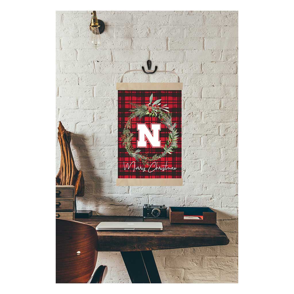 Reversible Banner Christmas Plaid Nebraska Cornhuskers