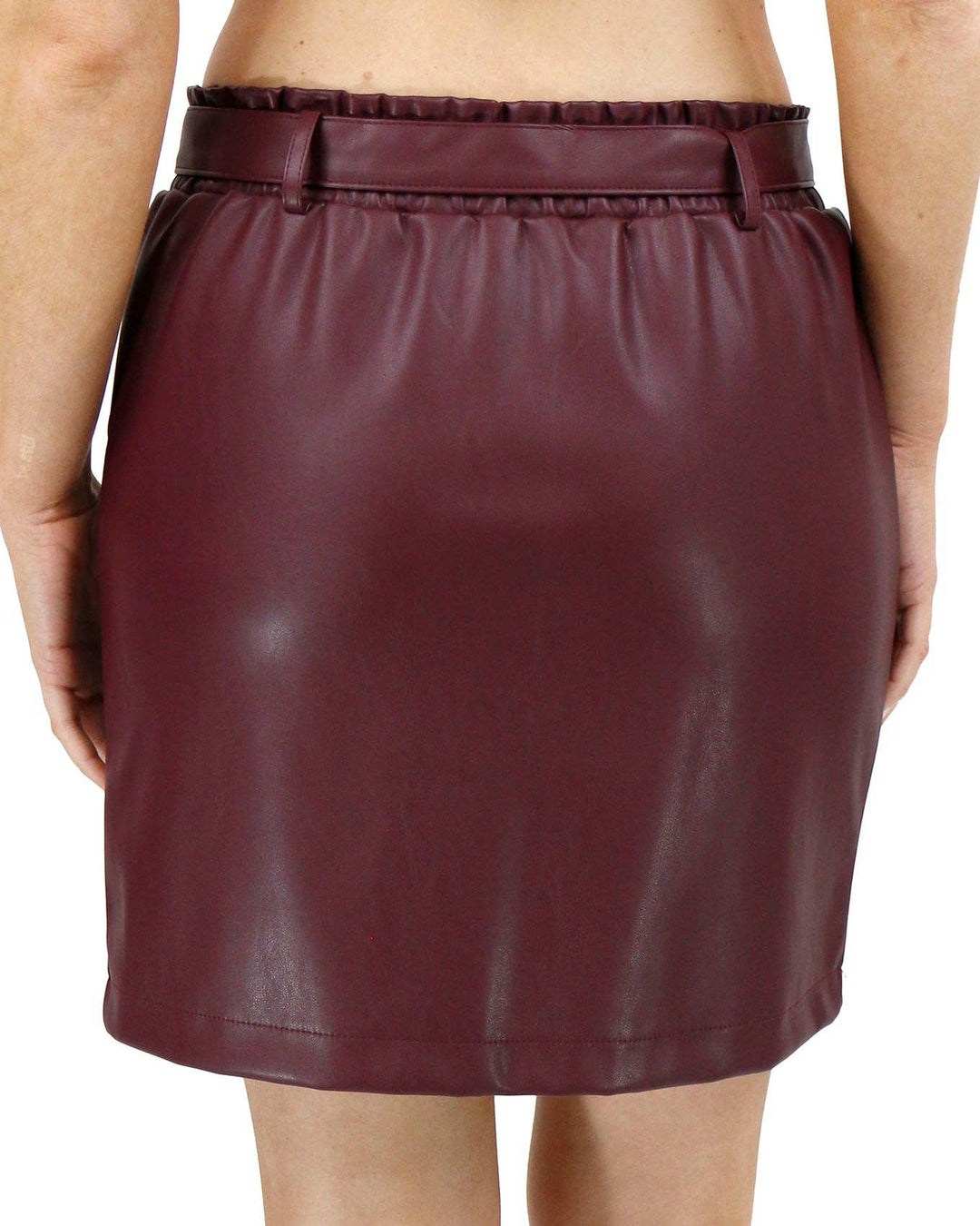 Grace and Lace Butter Faux Leather Skirt in Bordeaux