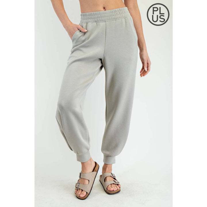 RAE MODE PLUS SIZE MODAL SCUBA FULL LENGTH JOGGER PANT - 3 COLORS