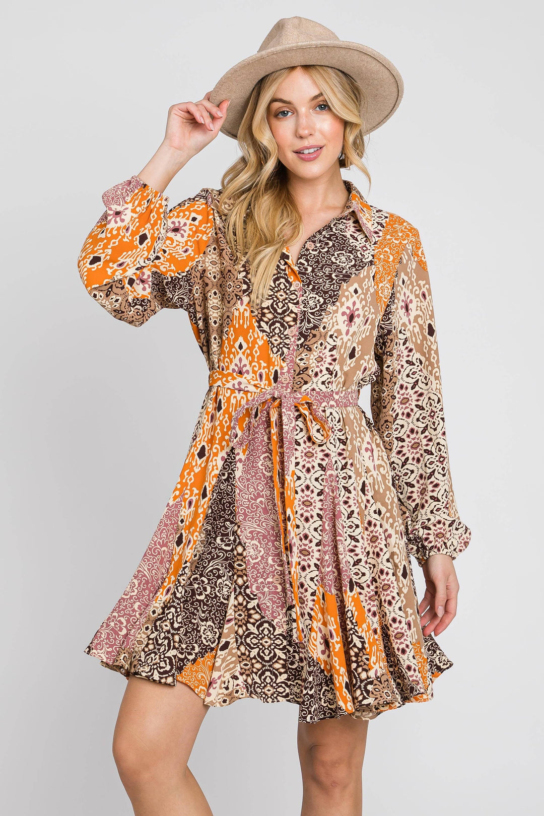 Festival Fields Button Down Flare Dress