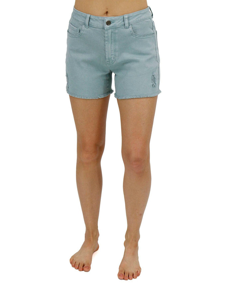 Casual Colored Denim Shorts in Aqua