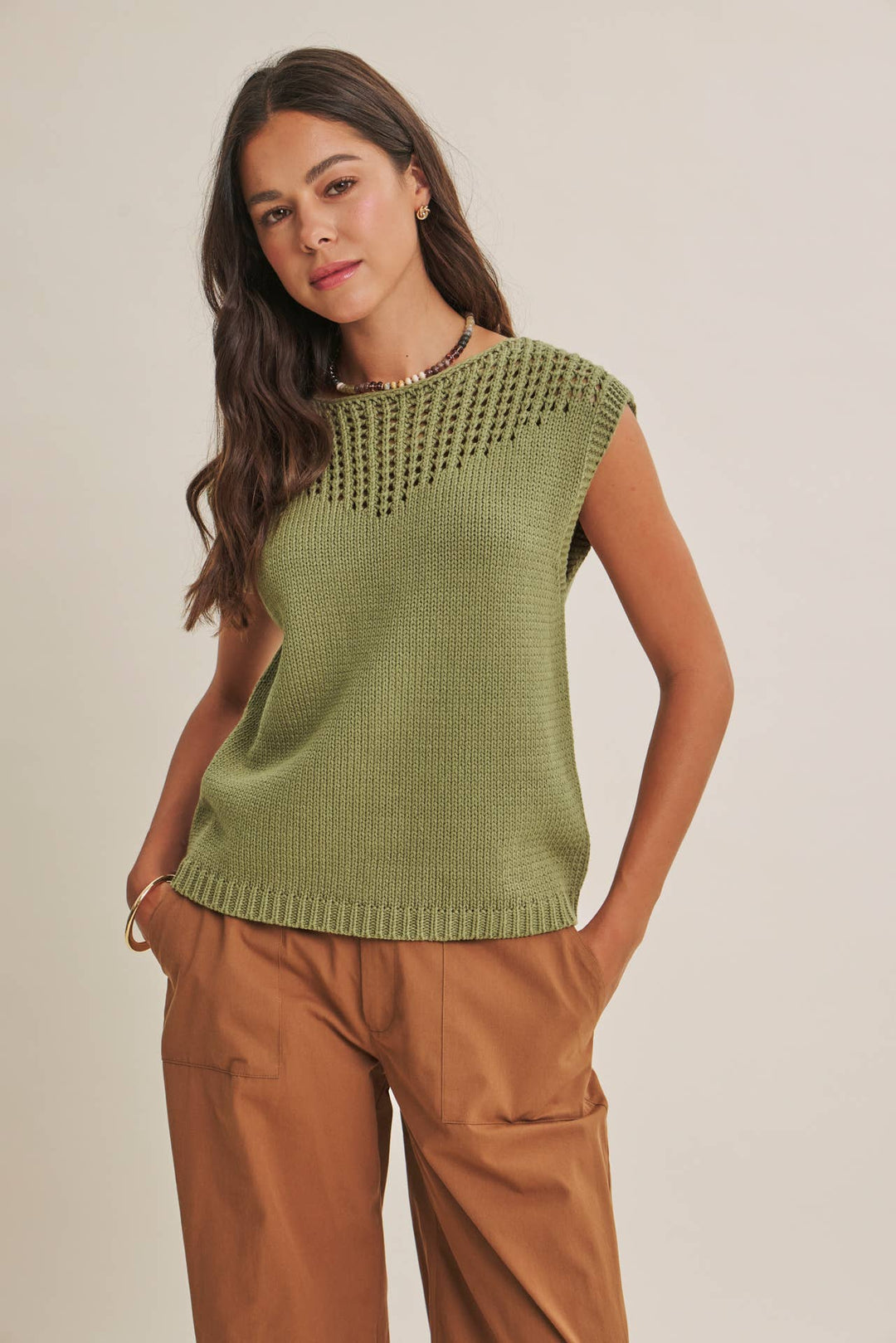 Weekend in Tuscany Open-Knit Sweater Top – 3 Colors