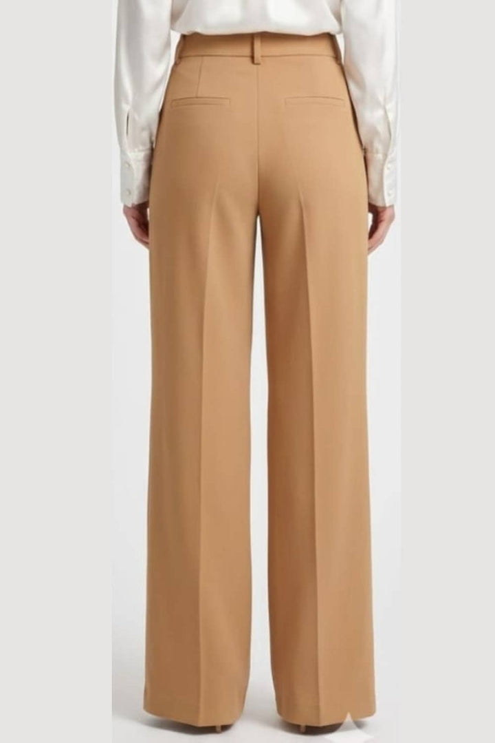 Zac & Rachel Wide Leg Belted Pants - Tobacco Brown