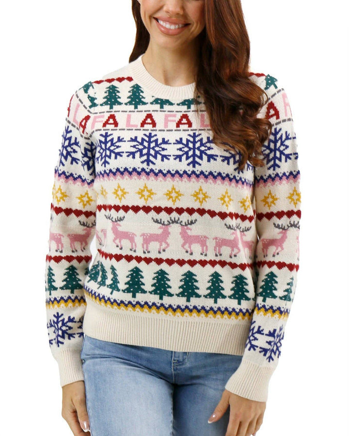 Fa La La Intarsia Sweater - Christmas