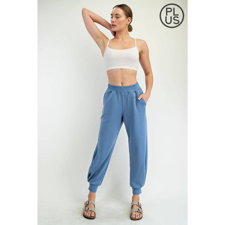 RAE MODE PLUS SIZE MODAL SCUBA FULL LENGTH JOGGER PANT - 3 COLORS