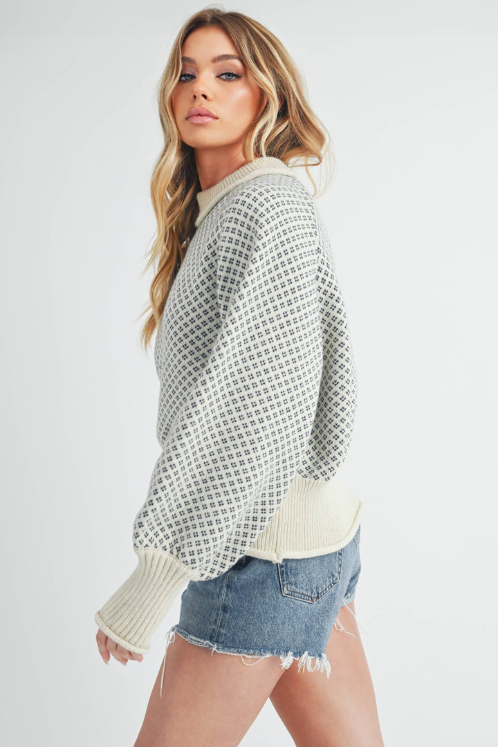 Echo Sweater - White/Navy