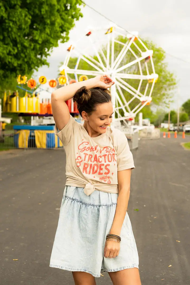 Good Vibes and Tractor Rides Graphic Tee