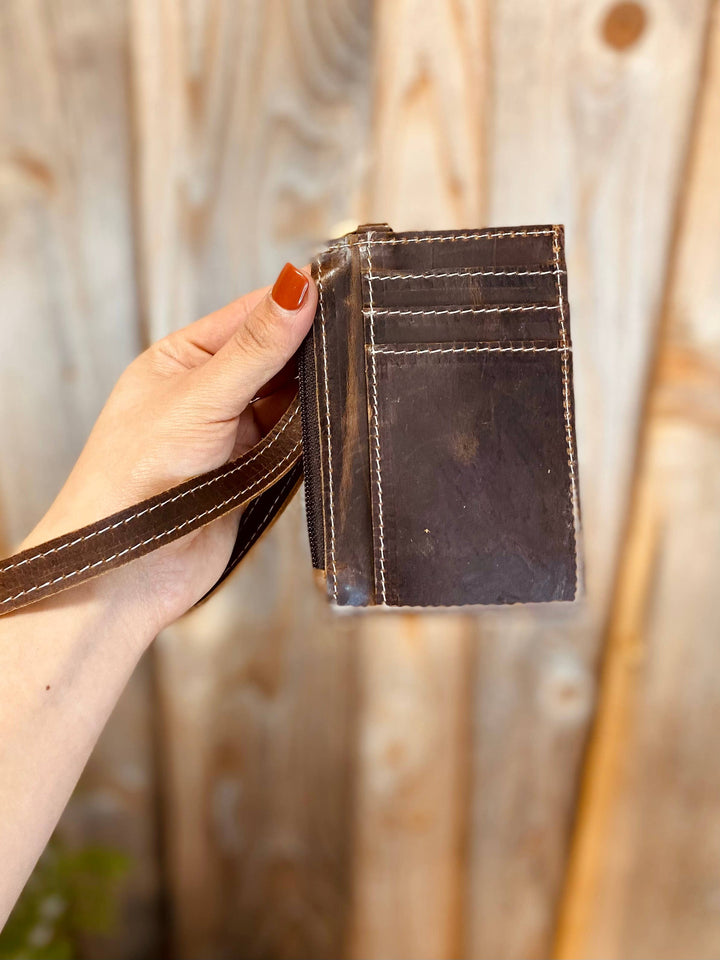 Vintage Leather Card Wristlet