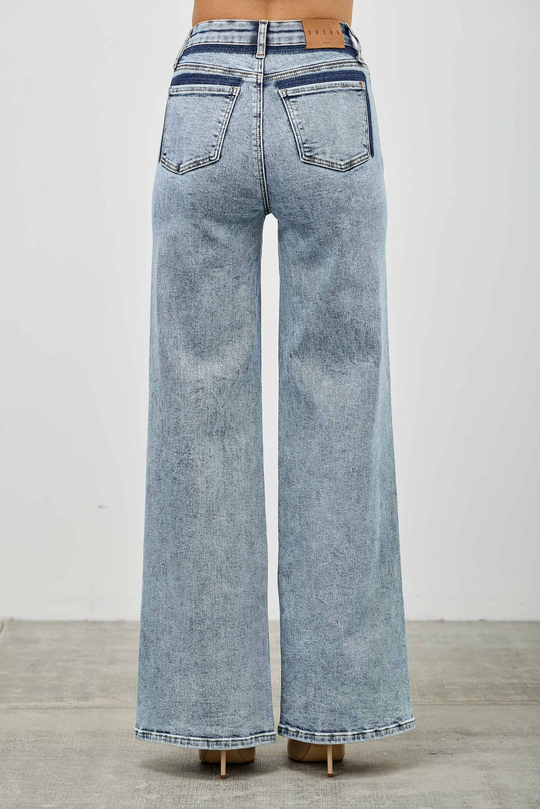 High Rise Relaxed Straight Jean with Seam Detail