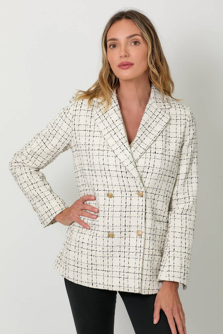 The Luxe Life Double Breasted Tweed Blazer
