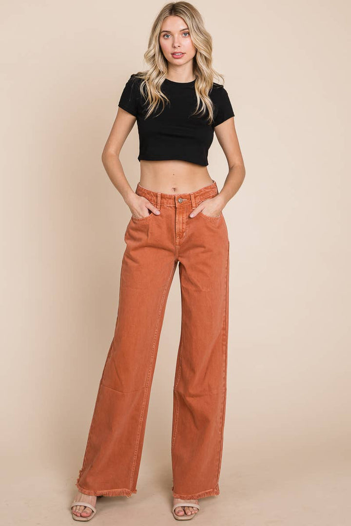 Wide Leg Jeans in Baked Clay