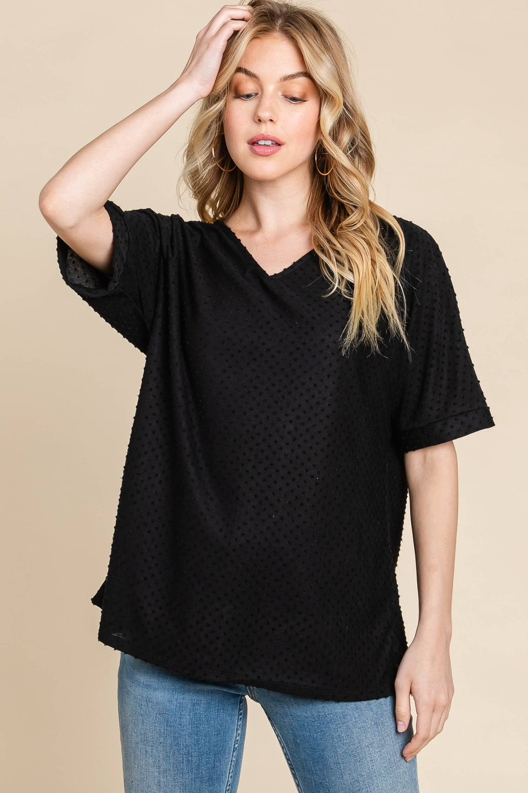 Swiss Dot Blouse - Black