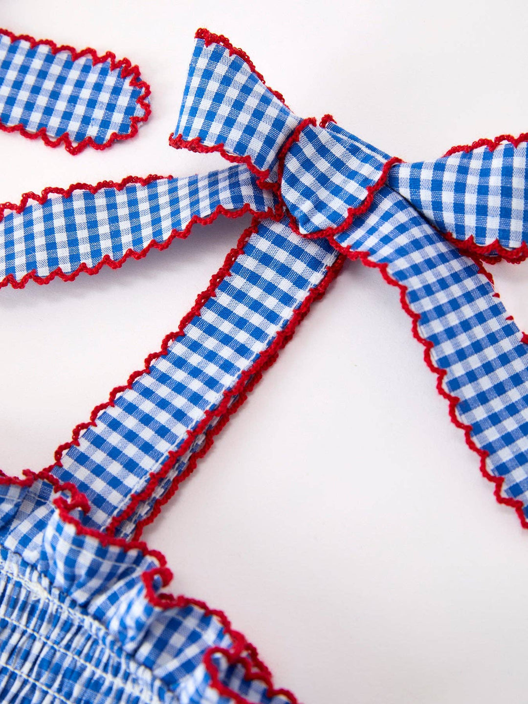 4th of July Plaid Twirl Dress Bow Smocked - Girls & Toddler