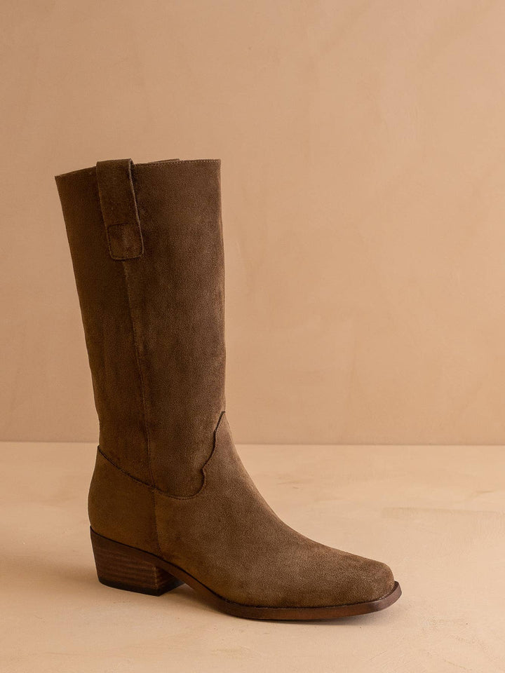 The Harrison | Brown Premium Faux Leather Slouch Fall Boot