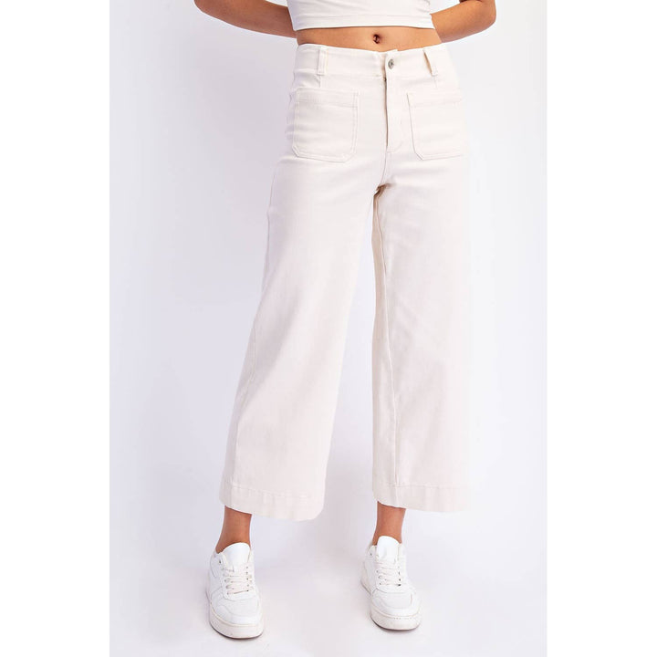 RAE MODE HEAVY COTTON TWILL CROPPED WIDE PANTS - TAUPE