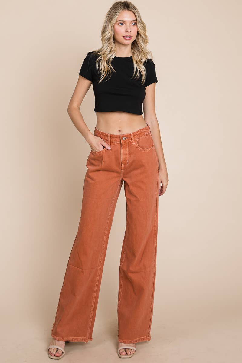 Wide Leg Jeans in Baked Clay