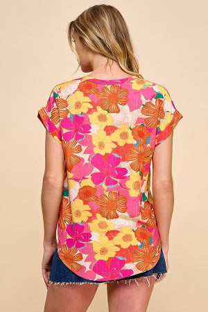 Bright Floral Dress Top