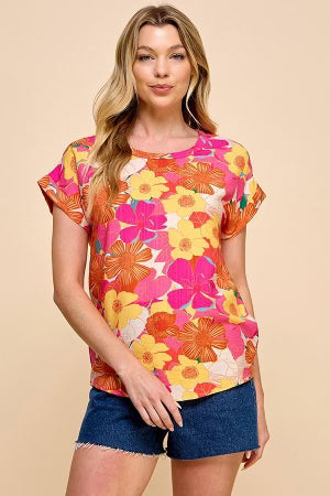 Bright Floral Dress Top