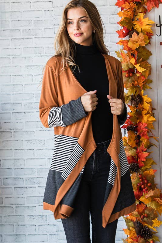 The Marlowe Mixed Knit Cardigan - Camel