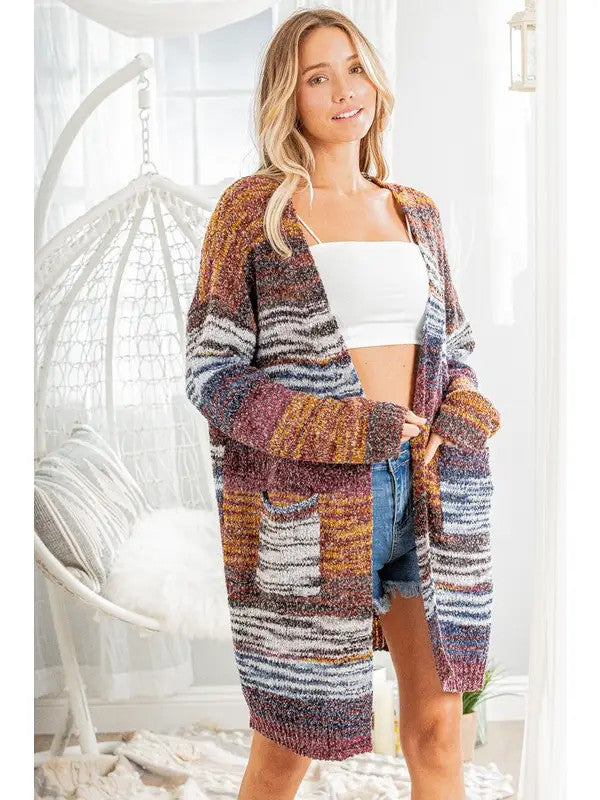 Multicoloured Striped Cardigan