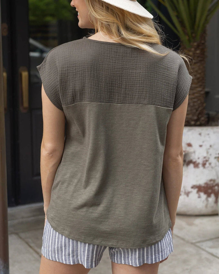Grace and Lace Better Than Basic Tee in Olive