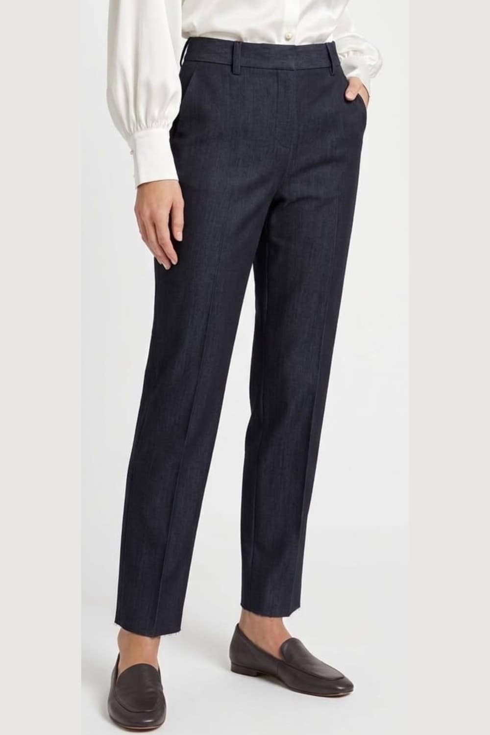 Zac & Rachel Slim Ankle Belted Pants - Dark Wash