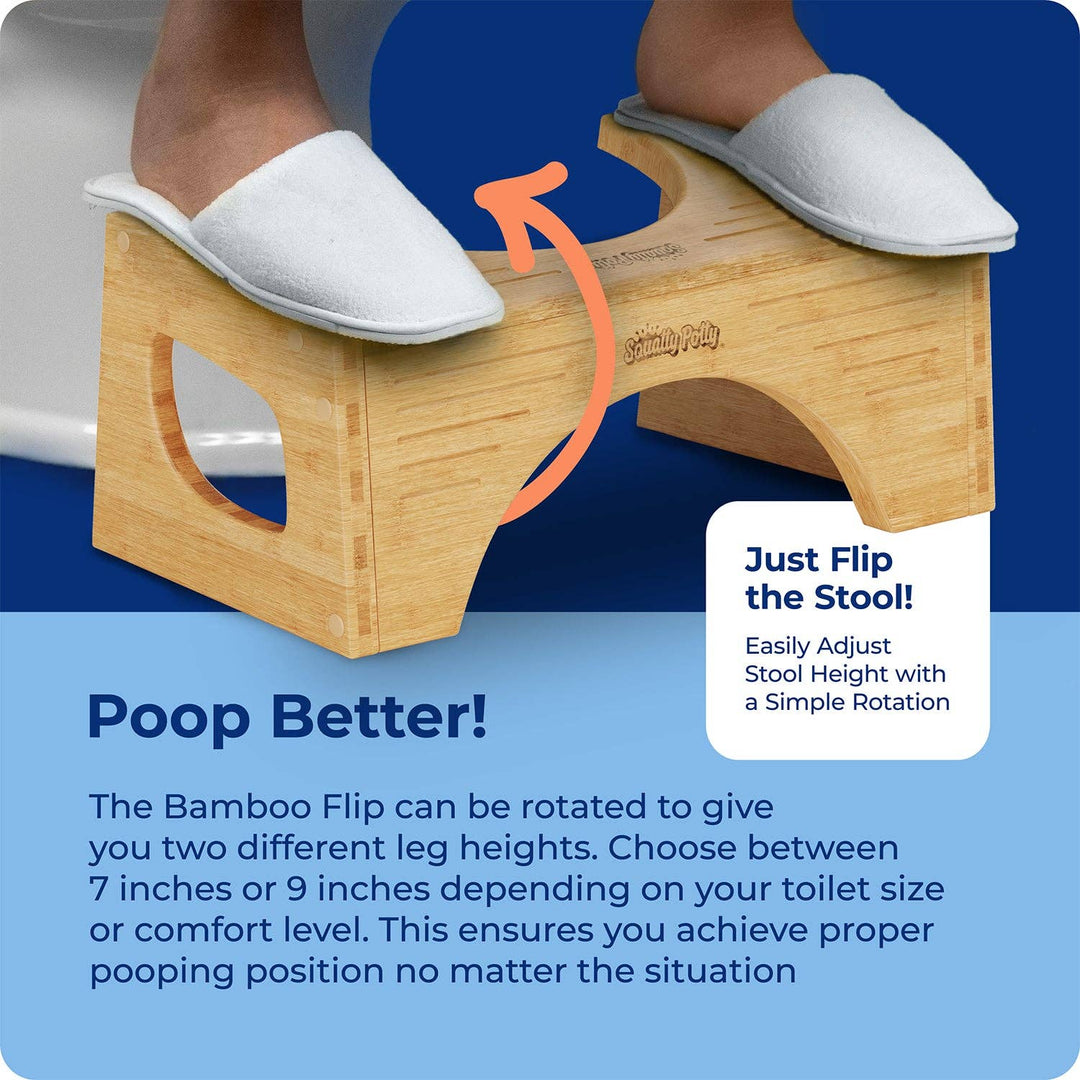 Squatty Potty Bamboo Flip 7 & 9" Toilet Stool