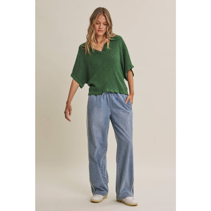 Easy Street Mineral-Wash Denim Track Pants