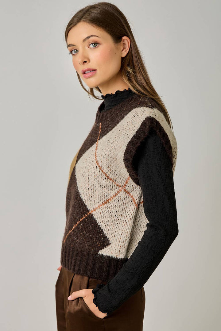 Campus Coffee Argyle Sweater Vest
