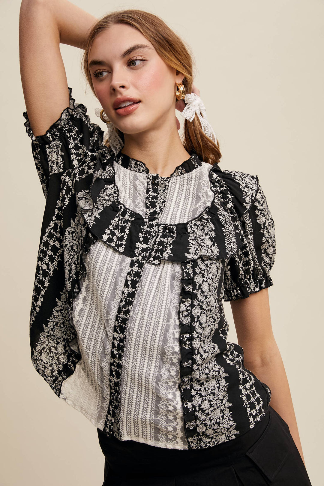 Vintage-Inspired Ruffle Blouse