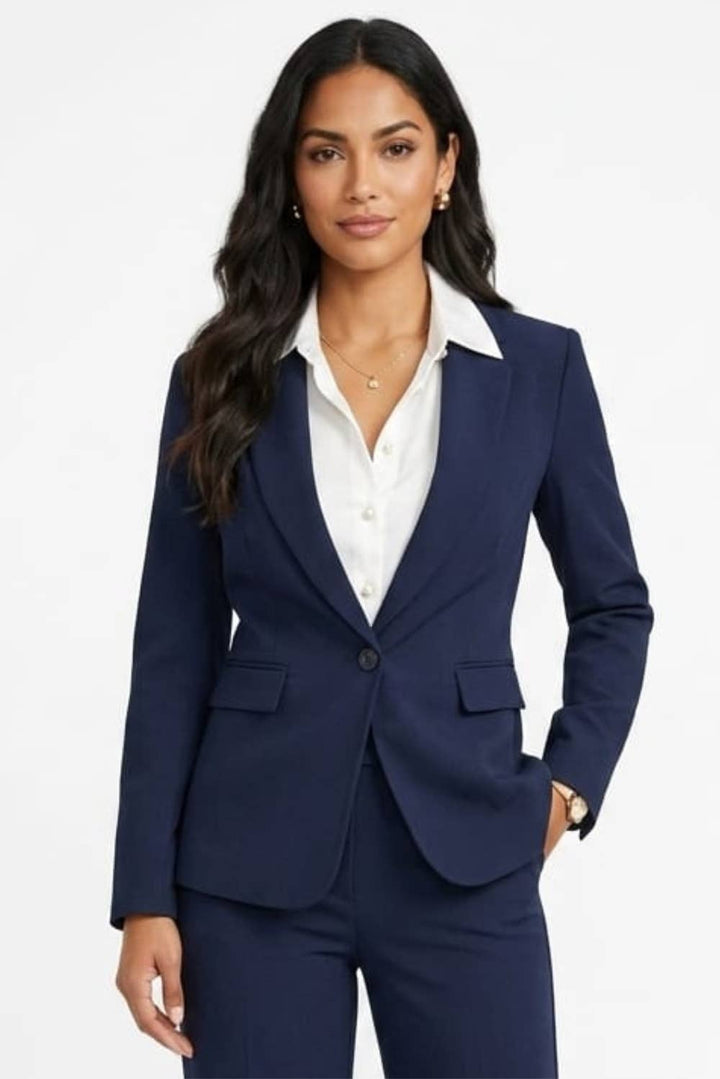 Zac & Rachel Notched Lapel Single Button Blazer - Celebration Navy