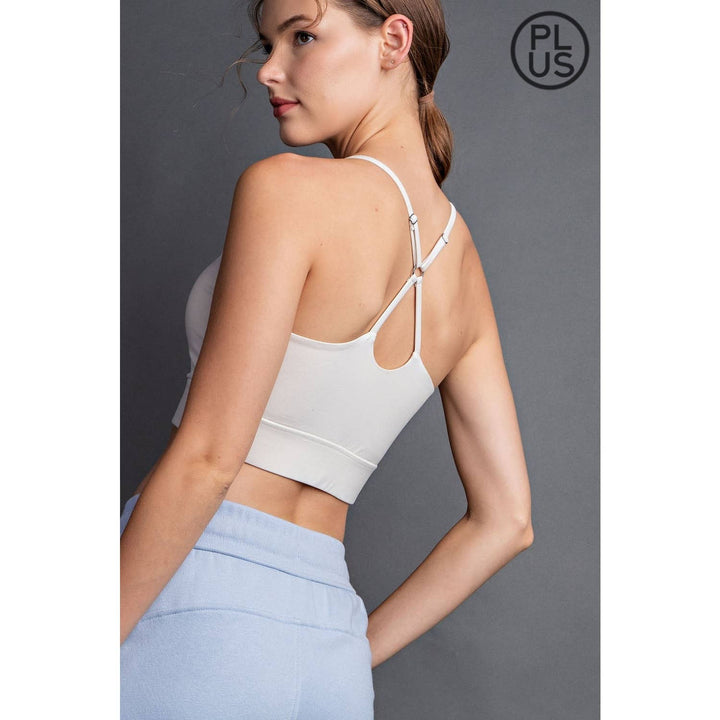 RAE MODE PLUS SIZE BUTTER SPORTS BRA WITH ADJUSTABLE STRAP - 2 COLORS