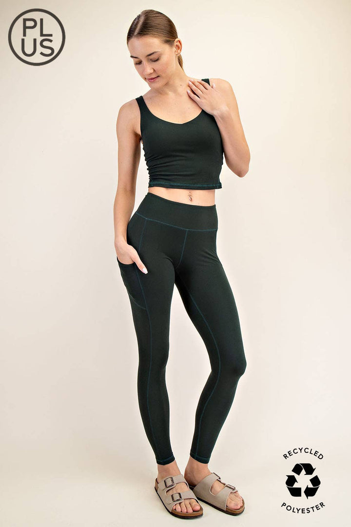 RAE MODE PLUS SIZE BUTTER BASIC LEGGING WITH POCKETS - CODE BLUE