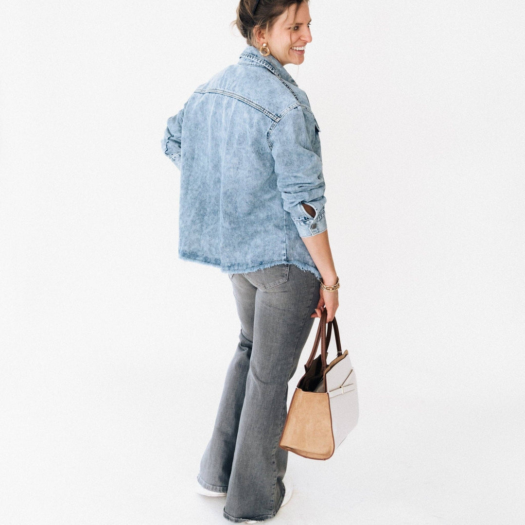 Better Together Raw Hem Denim Jacket - Womens