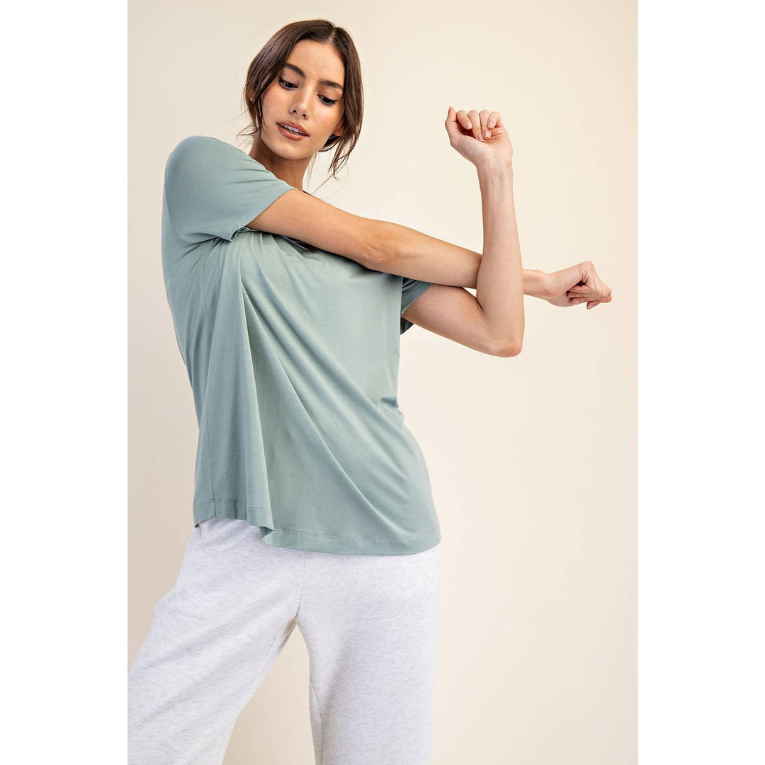 RAE MODE VISCOSE MODAL SHORT SLEEVE TOP - 3 COLORS