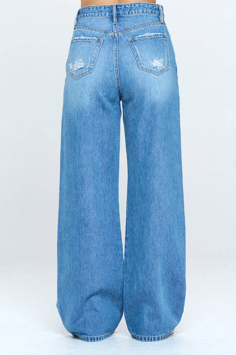I&M Dark Wash - High Rise Wide Leg Denim Jeans