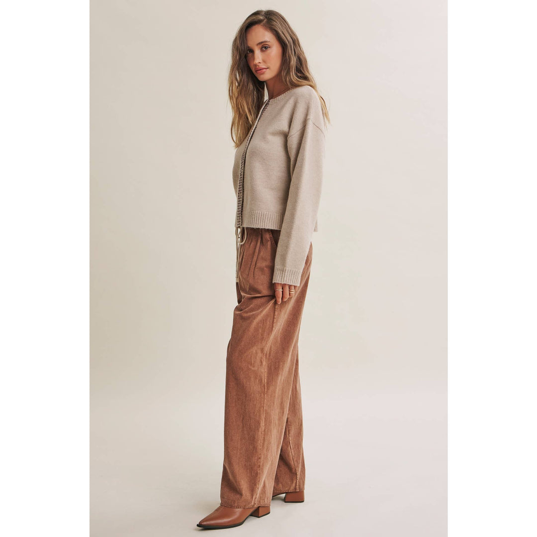 Easy Does It Mineral Wash Wide-Leg Pants - Vintage Camel